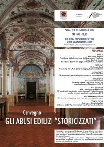 Venerdì 15 febbraio 2019. Convegno di studi su Abusi edilizi storicizzati