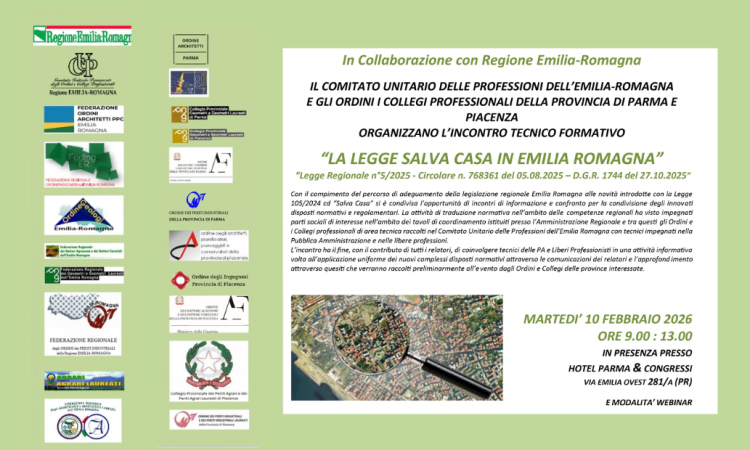 Convegno “LA LEGGE SALVA CASA IN EMILIA ROMAGNA”